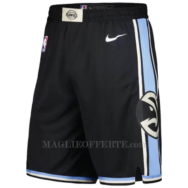 Atlanta Hawks Pantaloncini da Basket City Edition Swingman Nero