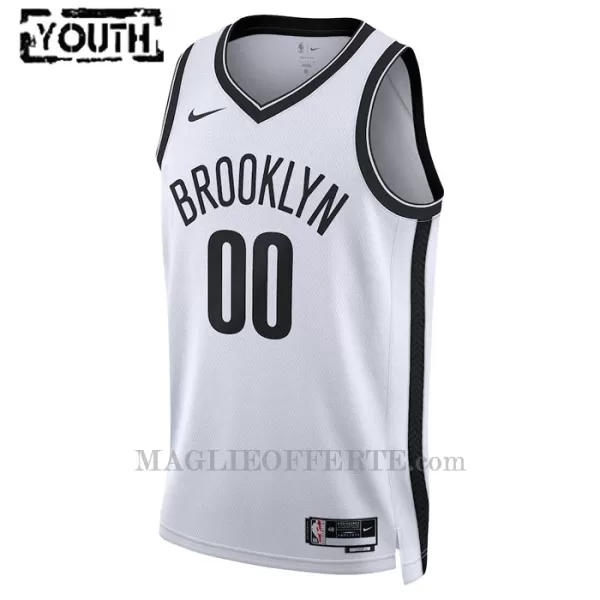 Brooklyn Nets Canotta Association Edition Swingman 2023/24 Bambino Bianco