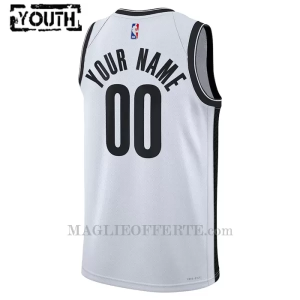 Brooklyn Nets Canotta Association Edition Swingman 2023/24 Bambino Bianco