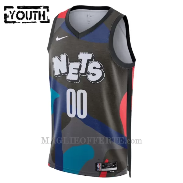 Brooklyn Nets Canotta City Edition Swingman 2023/24 Bambino Nero