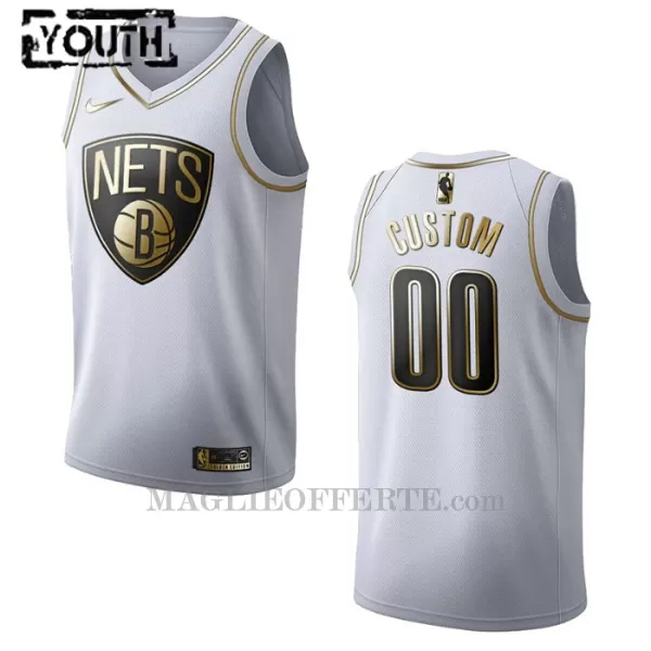 Brooklyn Nets Canotta Golden Edition Swingman Bambino Bianco