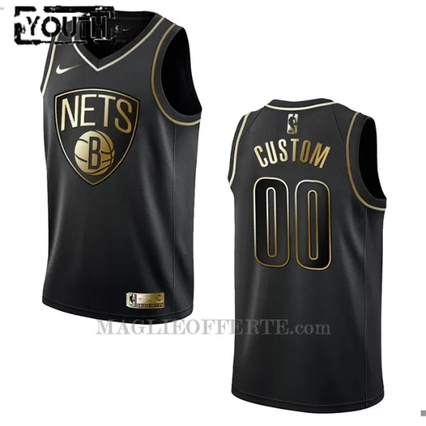 Brooklyn Nets Canotta Golden Edition Swingman Bambino Nero