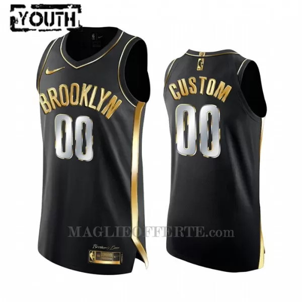 Brooklyn Nets Canotta Golden Edition Swingman Bambino Nero