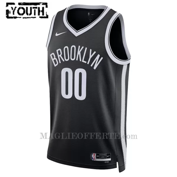 Brooklyn Nets Canotta Icon Edition Swingman 2023/24 Bambino Nero