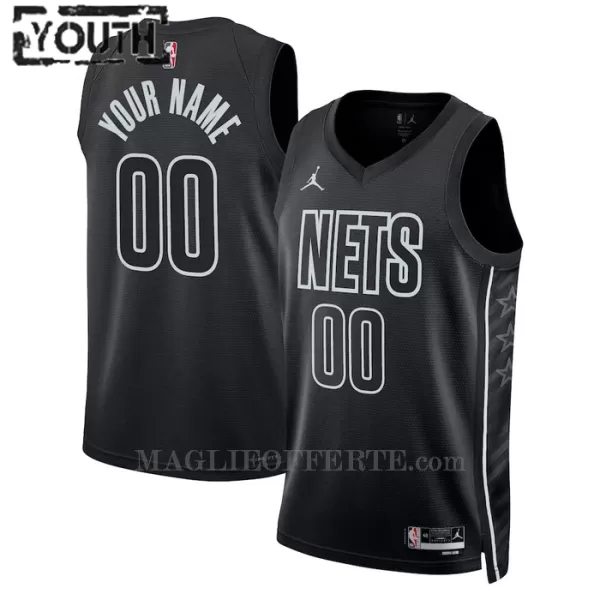 Brooklyn Nets Canotta Statement Edition Swingman 2023/24 Bambino Nero