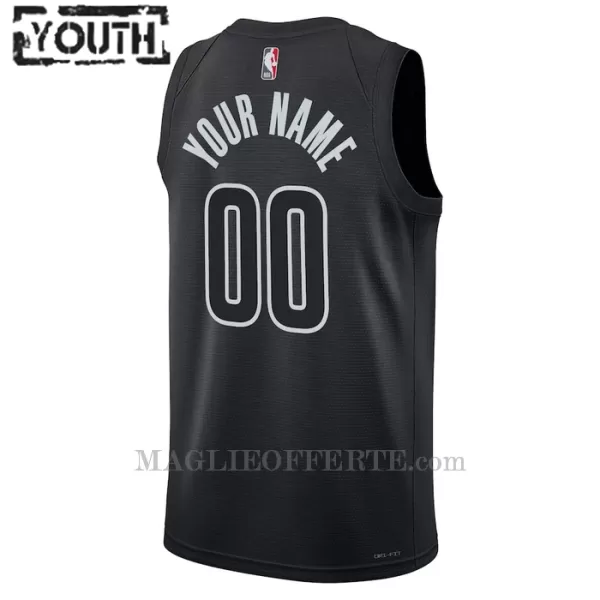 Brooklyn Nets Canotta Statement Edition Swingman 2023/24 Bambino Nero