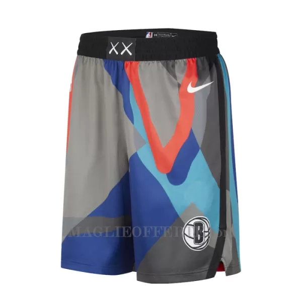 Brooklyn Nets Pantaloncini da Basket City Edition Swingman Nero