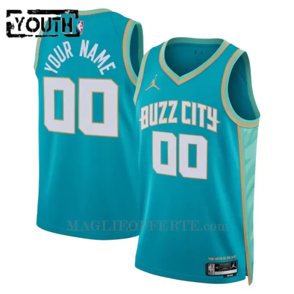 Charlotte Hornets Canotta City Edition Swingman 2023/24 Bambino Teal