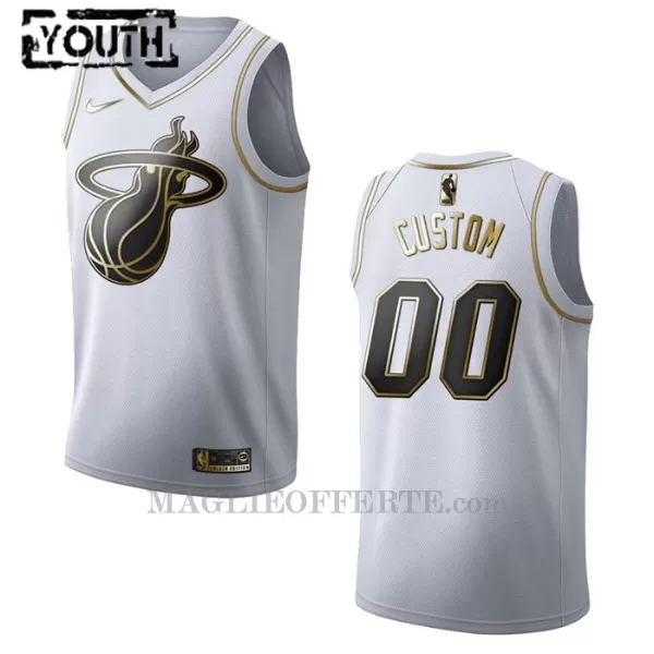 Miami Heat Canotta Golden Edition Swingman Bambino Bianco