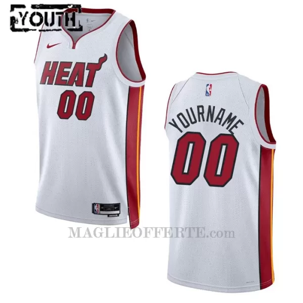 White Miami Heat Canotta Association Edition Swingman 2023/24 Bambino