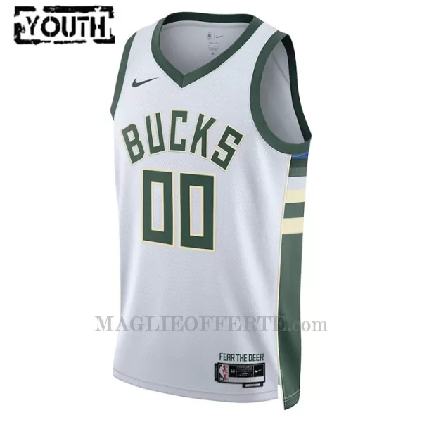 Milwaukee Bucks Canotta Association Edition Swingman 2023/24 Bambino Bianco