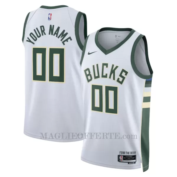 Milwaukee Bucks Canotta Association Edition Swingman 2023/24 Bianco