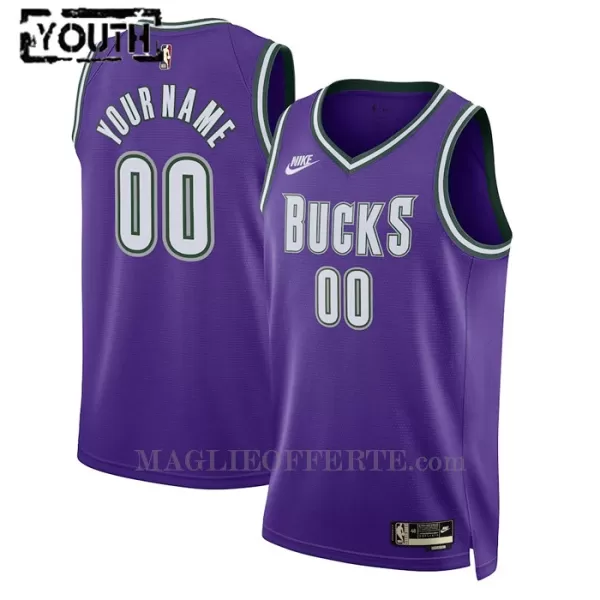 Milwaukee Bucks Canotta Classic Edition Swingman Bambino Viola