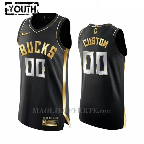 Milwaukee Bucks Canotta Golden Edition Swingman Bambino Nero