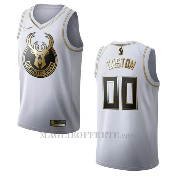 Milwaukee Bucks Canotta Golden Edition Swingman Bianco