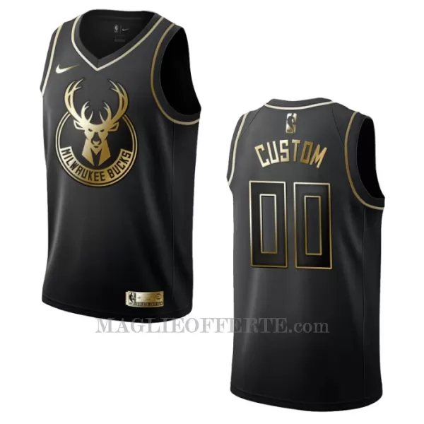 Milwaukee Bucks Canotta Golden Edition Swingman Nero