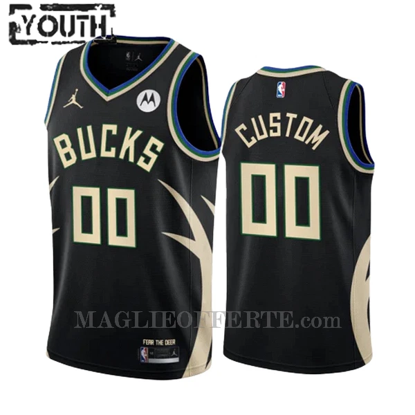 Milwaukee Bucks Canotta Statement Edition Swingman 2023/24 Bambino Nero