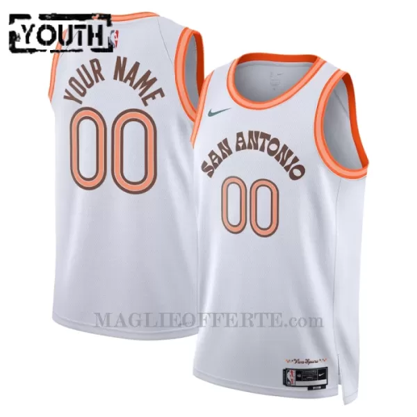 San Antonio Spurs Canotta City Edition Swingman 2023/24 Bambino Bianco