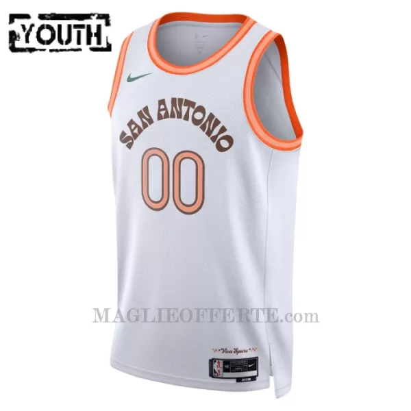 San Antonio Spurs Canotta City Edition Swingman 2023/24 Bambino Bianco