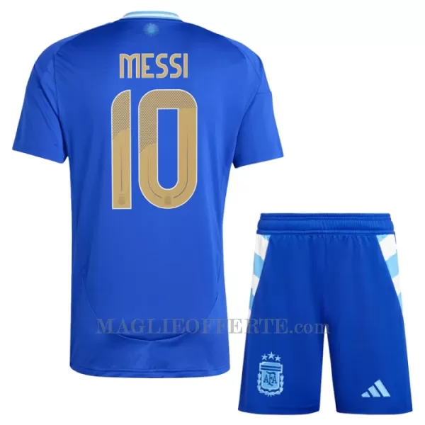 Maglia Argentina Lionel Messi 10 Bambino Gara Away 2024