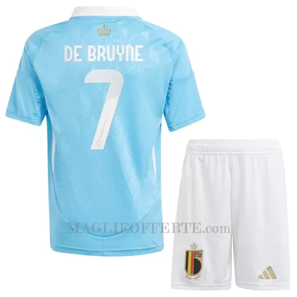 Maglia Belgio Kevin De Bruyne 7 Bambino Gara Away Euro 2024