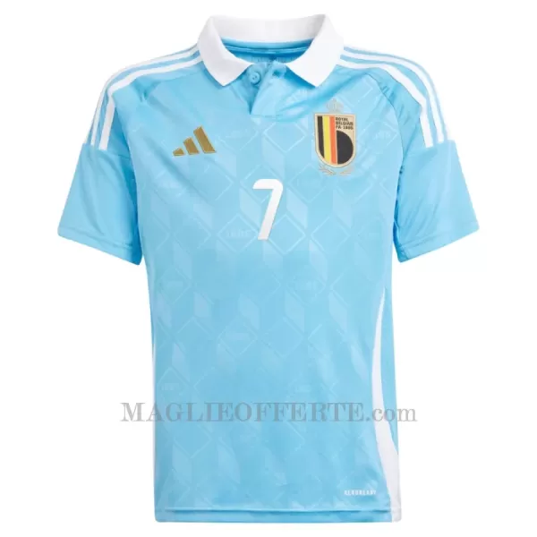 Maglia Belgio Kevin De Bruyne 7 Bambino Gara Away Euro 2024