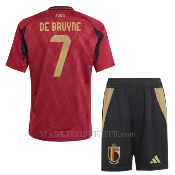 Maglia Belgio Kevin De Bruyne 7 Bambino Gara Home Euro 2024