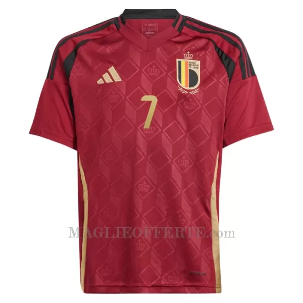 Maglia Belgio Kevin De Bruyne 7 Bambino Gara Home Euro 2024