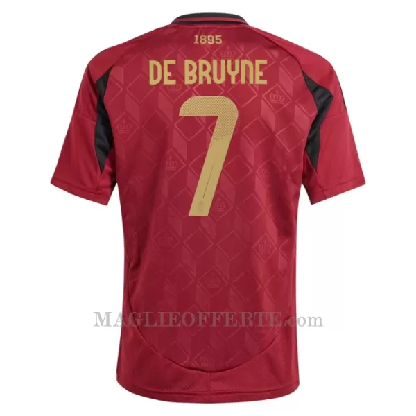 Maglia Belgio Kevin De Bruyne 7 Bambino Gara Home Euro 2024