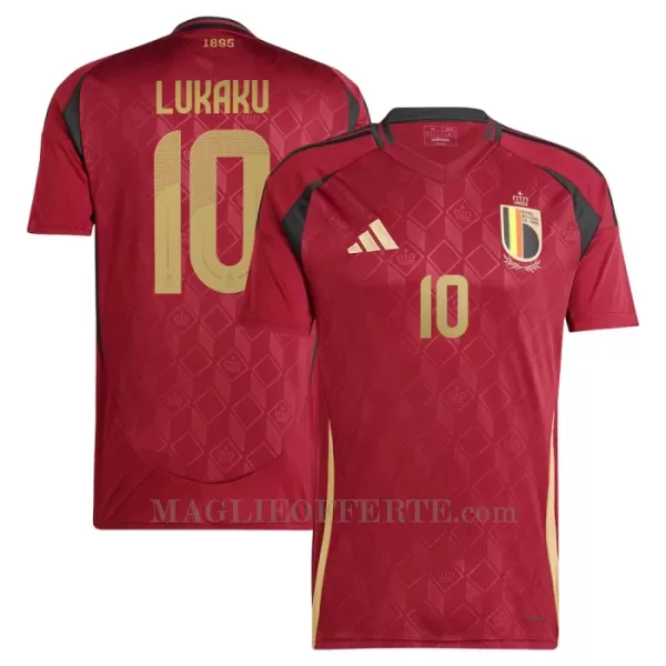 Maglia Belgio Romelu Lukaku 10 Gara Home Euro 2024