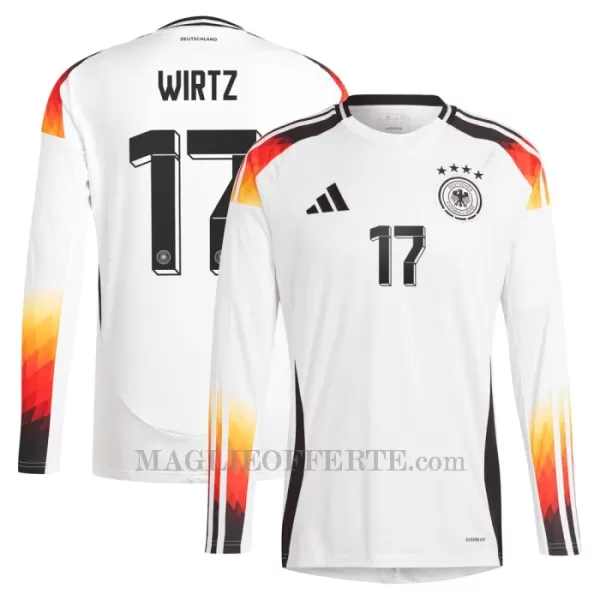 Maglia Germania Florian Wirtz 17 Gara Home Euro 2024 Maniche Lunghe