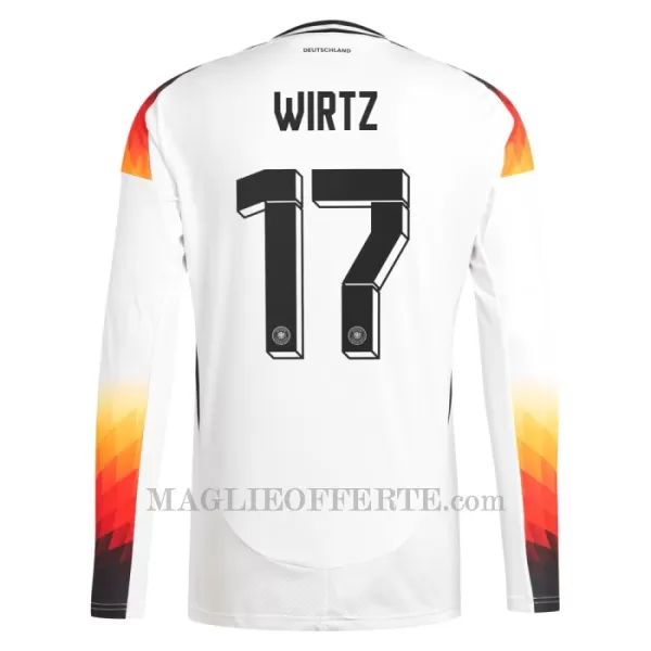 Maglia Germania Florian Wirtz 17 Gara Home Euro 2024 Maniche Lunghe