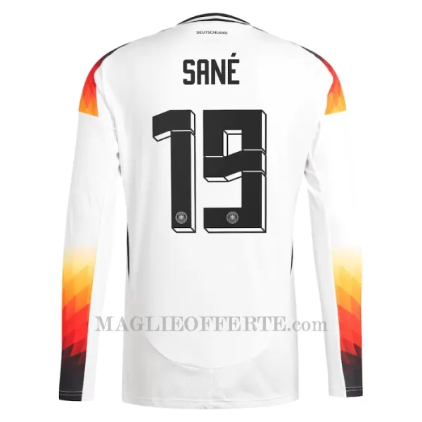 Maglia Germania Leroy Sané 19 Gara Home Euro 2024 Maniche Lunghe