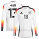 Maglia Germania Thomas Müller 13 Gara Home Euro 2024 Maniche Lunghe