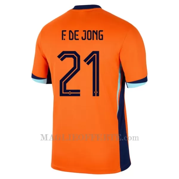 Maglia Paesi Bassi Frenkie de Jong 21 Bambino Gara Home Euro 2024