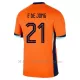 Maglia Paesi Bassi Frenkie de Jong 21 Gara Home Euro 2024