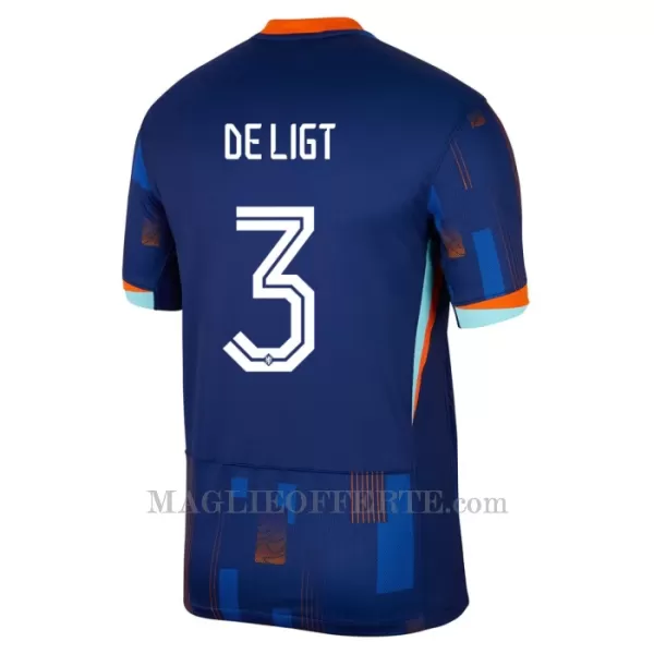 Maglia Paesi Bassi Matthijs de Ligt 3 Bambino Gara Away Euro 2024