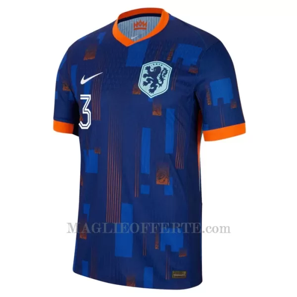 Maglia Paesi Bassi Matthijs de Ligt 3 Bambino Gara Away Euro 2024