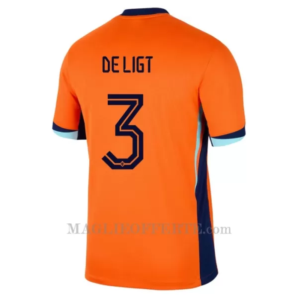 Maglia Paesi Bassi Matthijs de Ligt 3 Bambino Gara Home Euro 2024