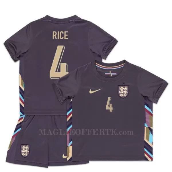 Maglia Inghilterra Declan Rice 4 Bambino Gara Away Euro 2024