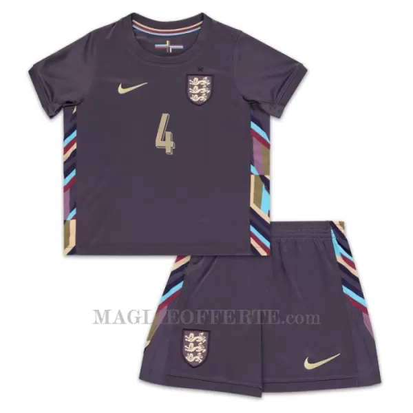 Maglia Inghilterra Declan Rice 4 Bambino Gara Away Euro 2024