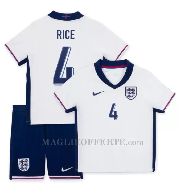 Maglia Inghilterra Declan Rice 4 Bambino Gara Home Euro 2024