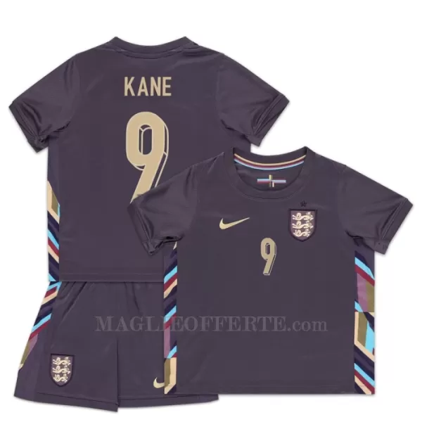 Maglia Inghilterra Harry Kane 9 Bambino Gara Away Euro 2024