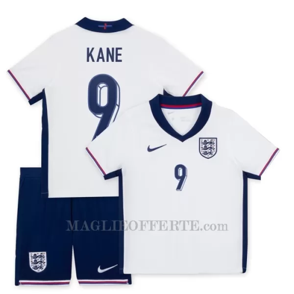 Maglia Inghilterra Harry Kane 9 Bambino Gara Home Euro 2024