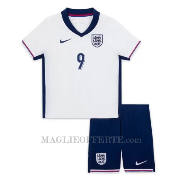 Maglia Inghilterra Harry Kane 9 Bambino Gara Home Euro 2024