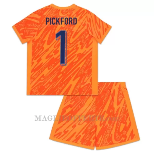 Maglia Portiere Inghilterra Pickford 1 Bambino Euro 2024 Arancia