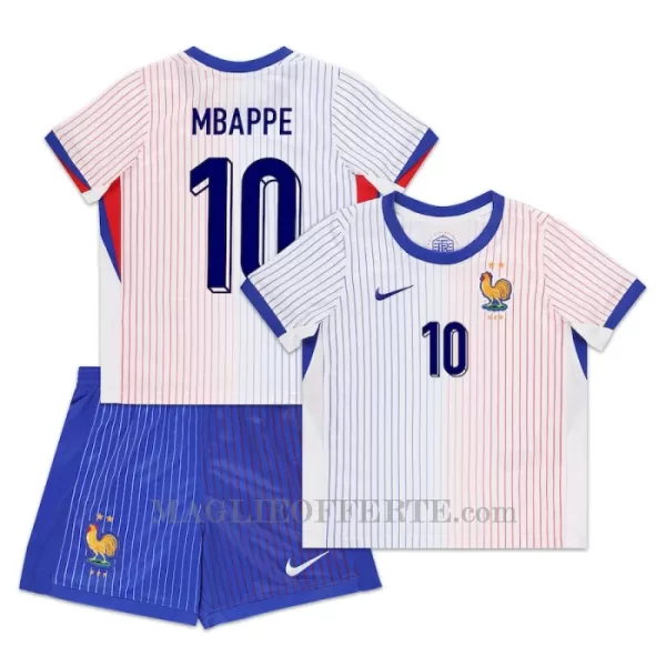 Maglia Francia Kylian Mbappé 10 Bambino Gara Away Euro 2024