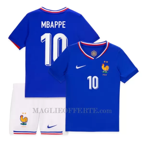 Maglia Francia Kylian Mbappé 10 Bambino Gara Home Euro 2024