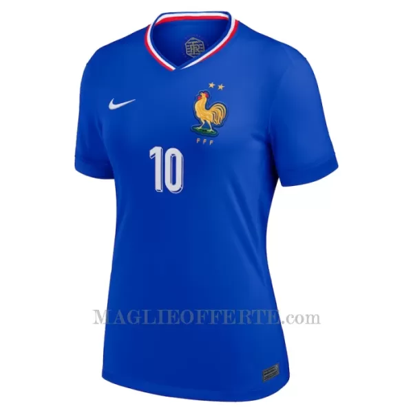 Maglia Francia Kylian Mbappé 10 Donna Gara Home Euro 2024