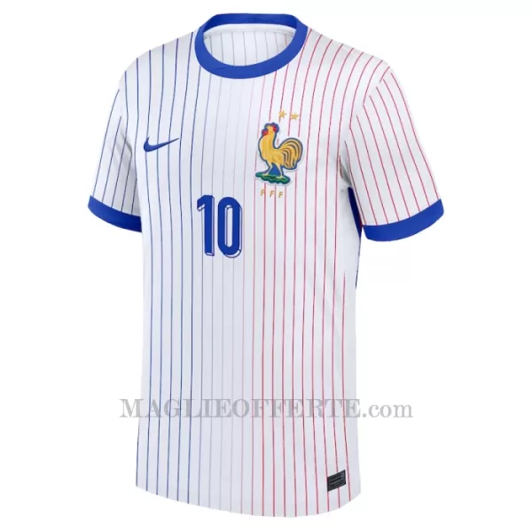 Maglia Francia Kylian Mbappé 10 Gara Away Euro 2024